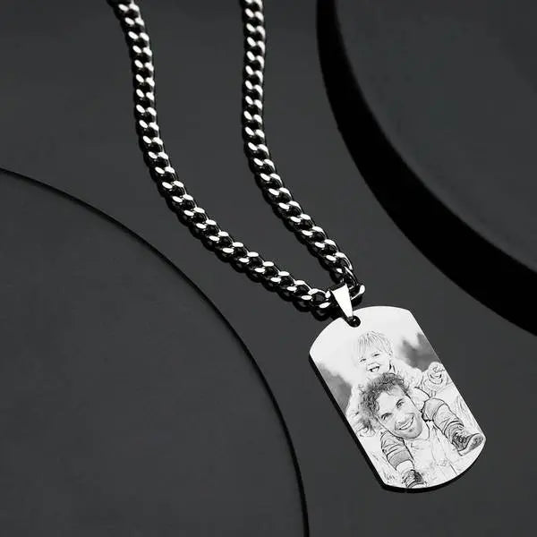 Personalised Photo Necklace for Him