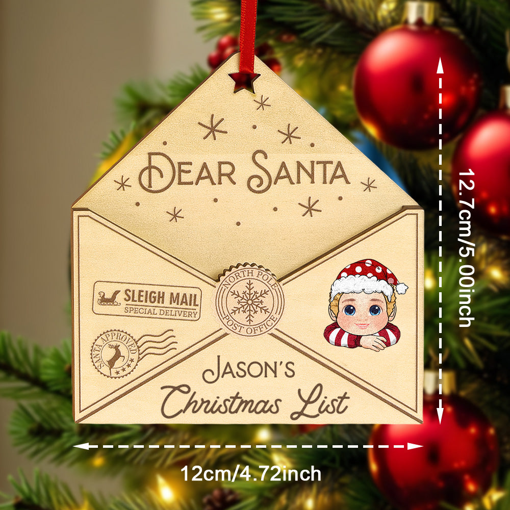 Personalised 3D Letter To Santa Wooden Ornament For Little Ones