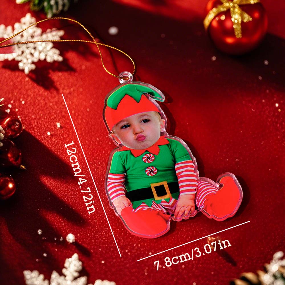 Personalised Baby Elf Tree Ornament