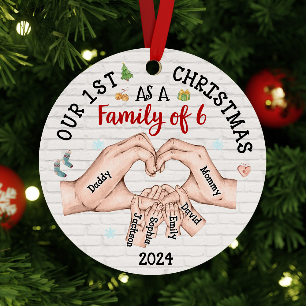 Personalised Baby's First Christmas As A Family Ornament