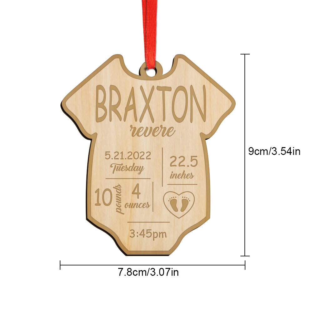 Personalised Baby Birth Stat Tree Ornament First Christmas