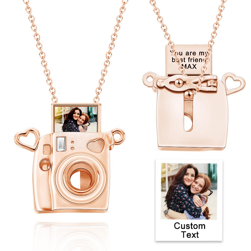 Personalised Photo and Engraved Camera Necklace Pendant