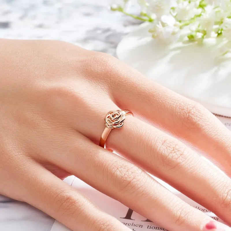 Personalised Engraved Name Rose Ring
