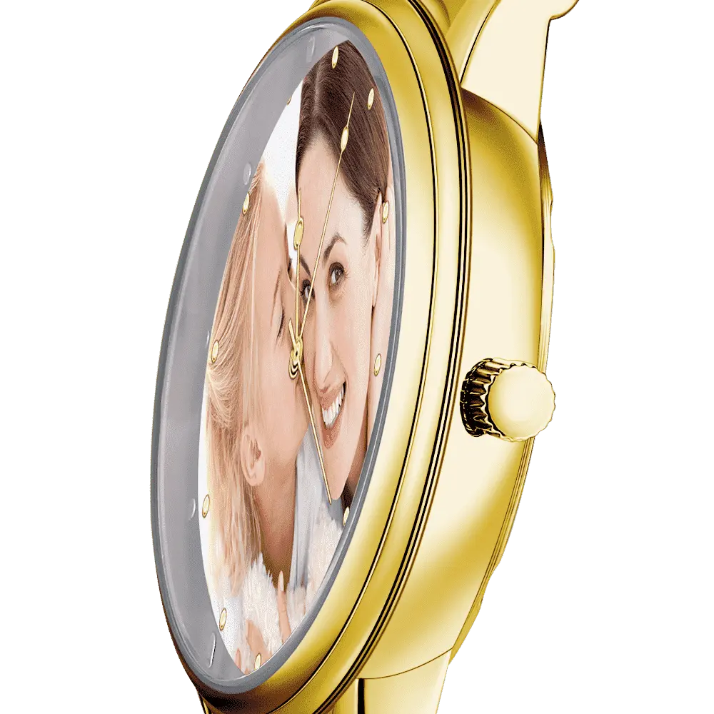 Personalised Photo Engraved Text Watch Alloy Strap 38mm