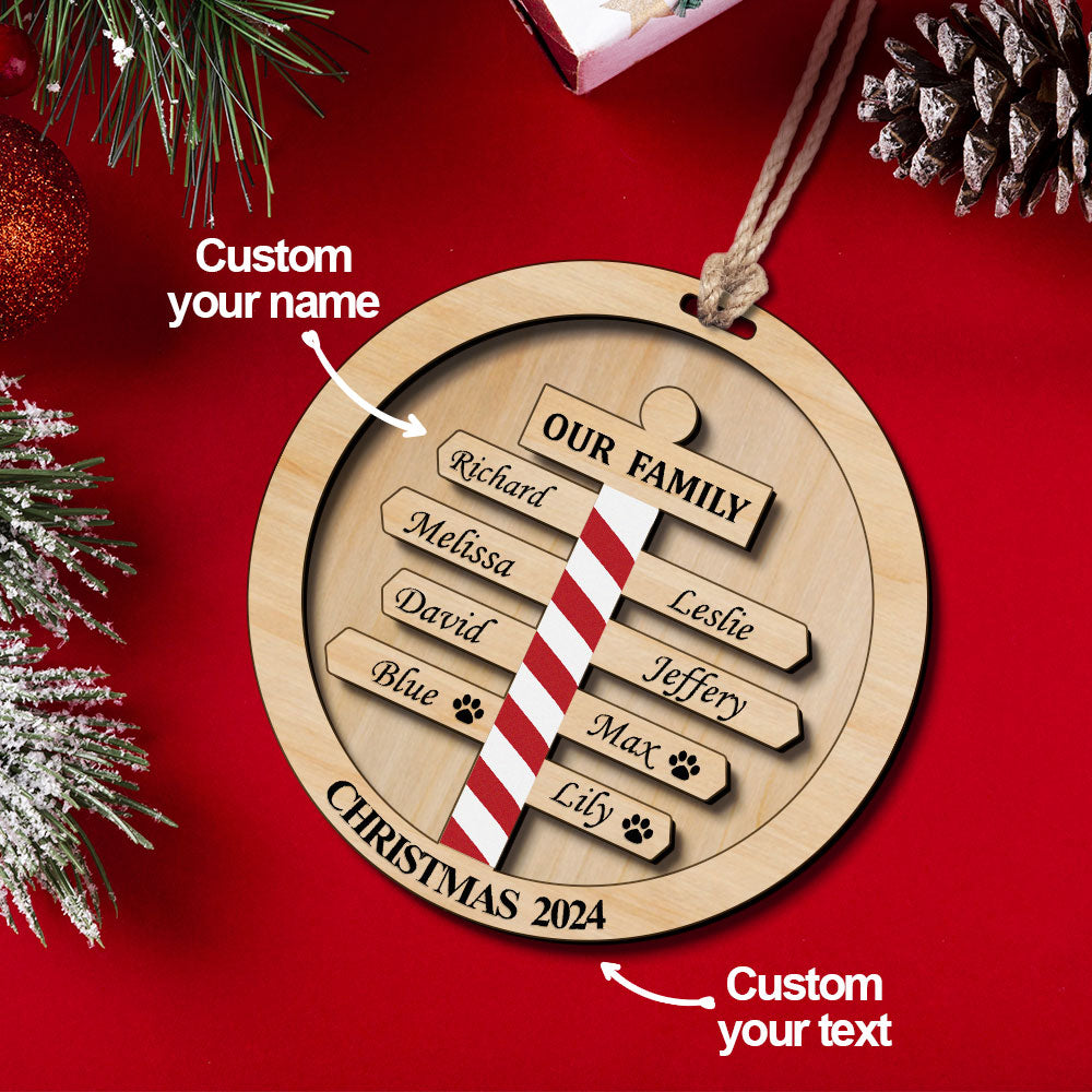 Personalised Christmas Family Names Ornament