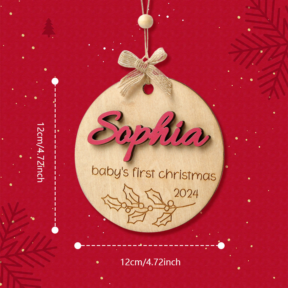 Personalised Baby's First Christmas Ornament with Name t