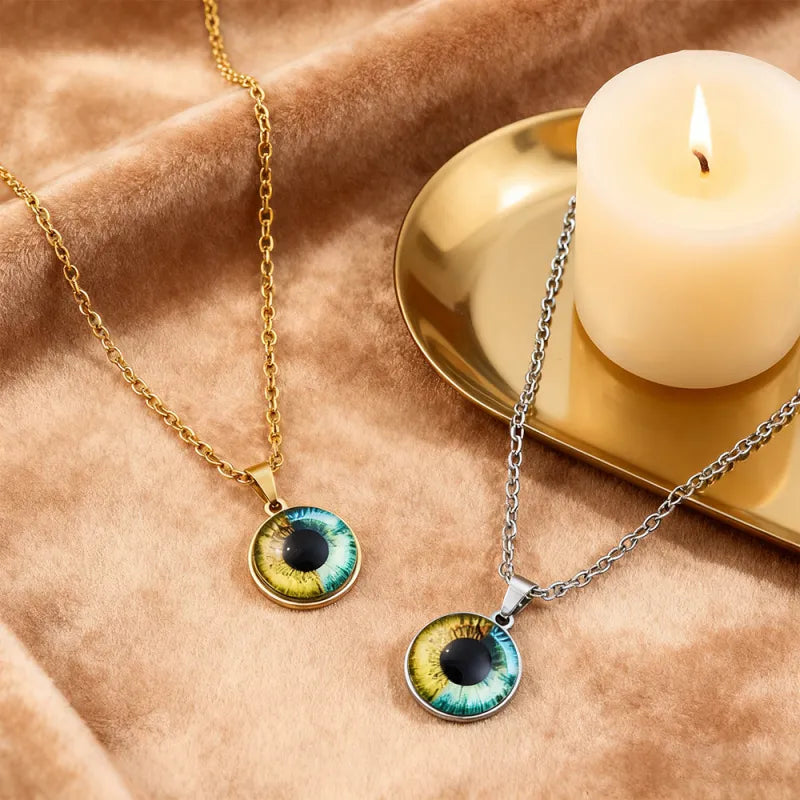 Personalised Two-Eye Couple Pendant Intertwined Souls Dual Eye Necklace