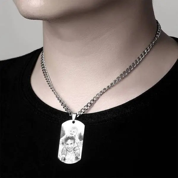 Personalised Photo Necklace for Him