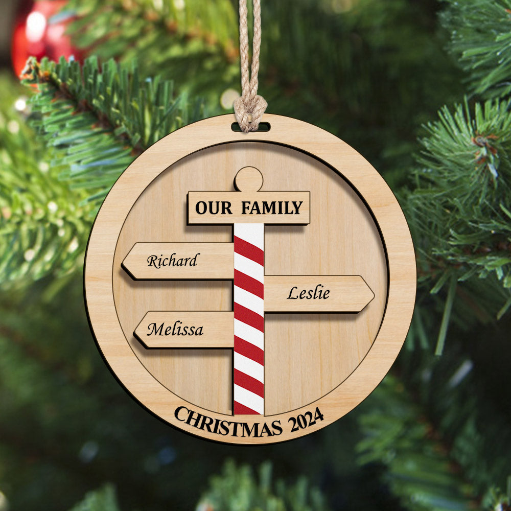 Personalised Christmas Family Names Ornament