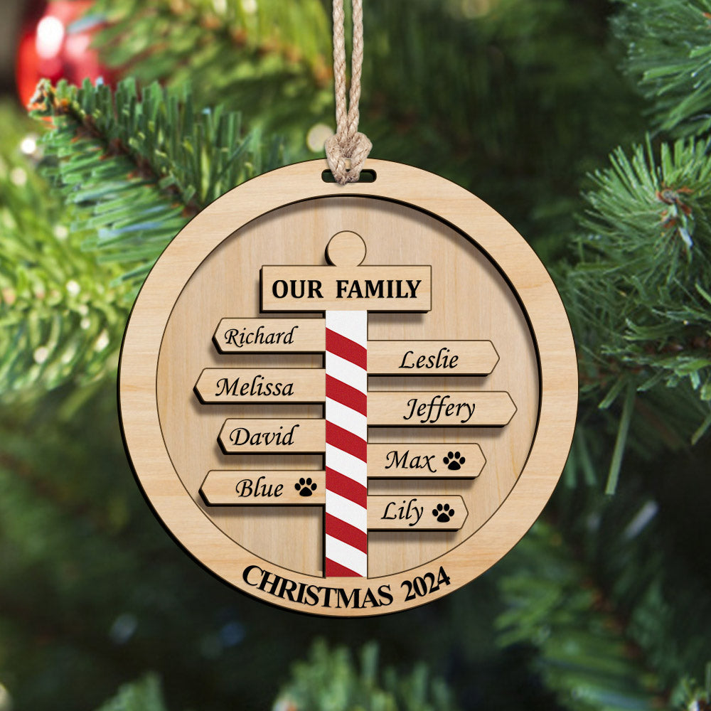 Personalised Christmas Family Names Ornament
