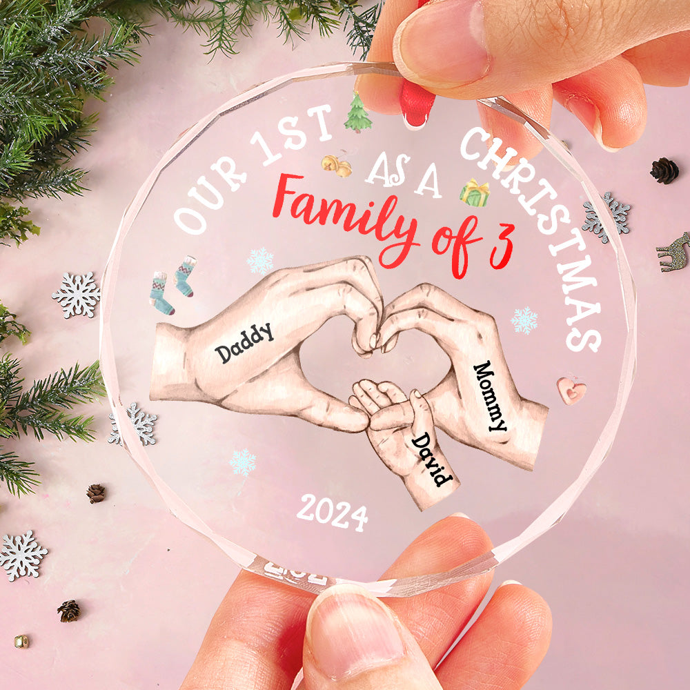 Personalised Baby's First Christmas As A Family Of (up to 4 Children’s names) Ornament