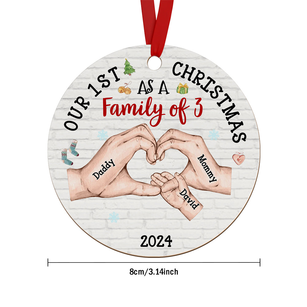 Personalised Baby's First Christmas As A Family Ornament