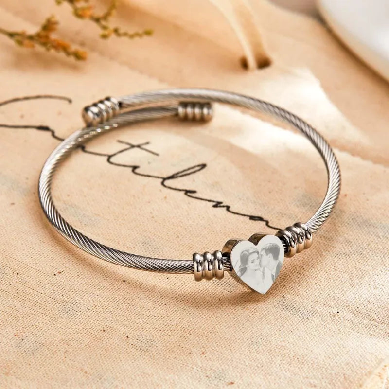 Personalised Engraved Photo Bracelet/Bangle