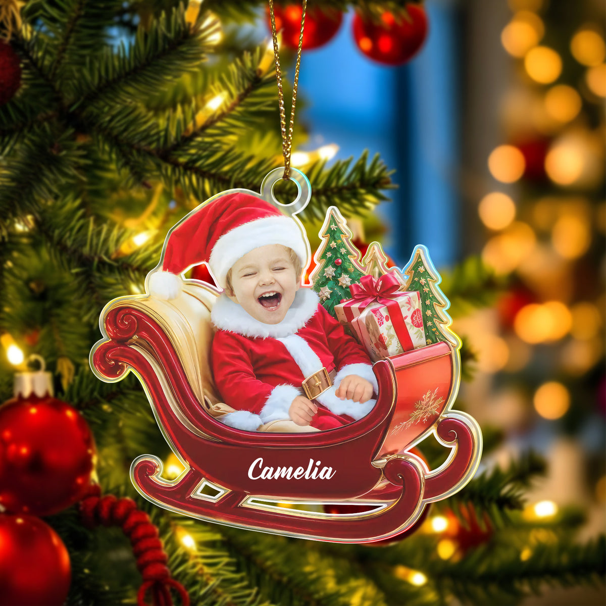 Personalised Photo Ornament for Baby's First Christmas