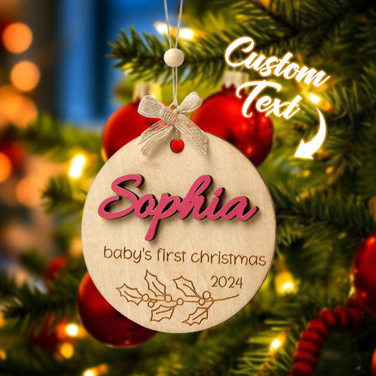 Personalised Baby's First Christmas Ornament with Name t