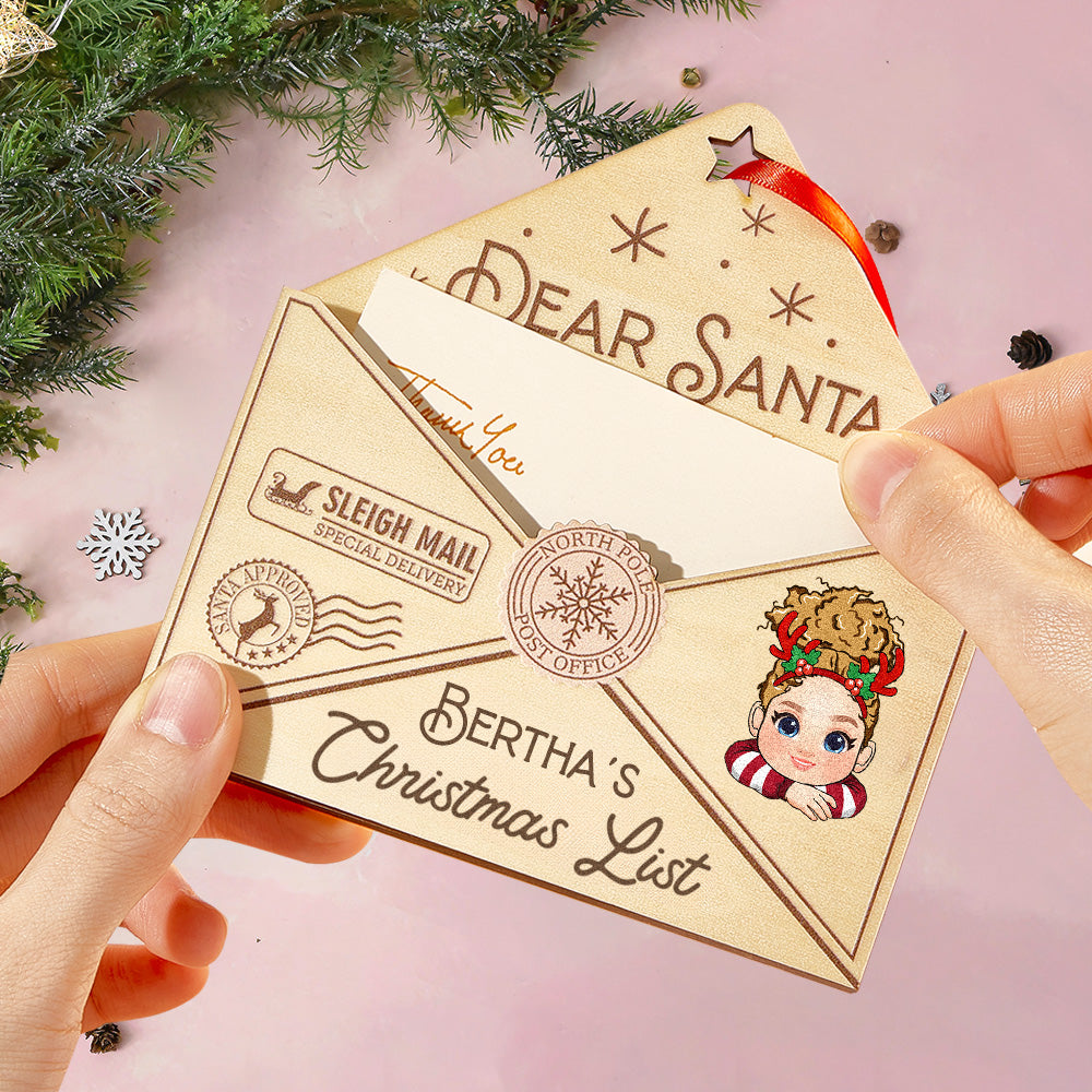 Personalised 3D Letter To Santa Wooden Ornament For Little Ones