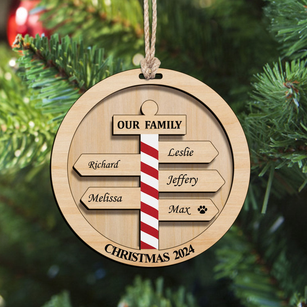 Personalised Christmas Family Names Ornament