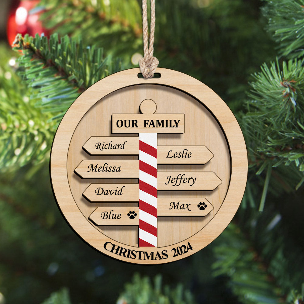 Personalised Christmas Family Names Ornament