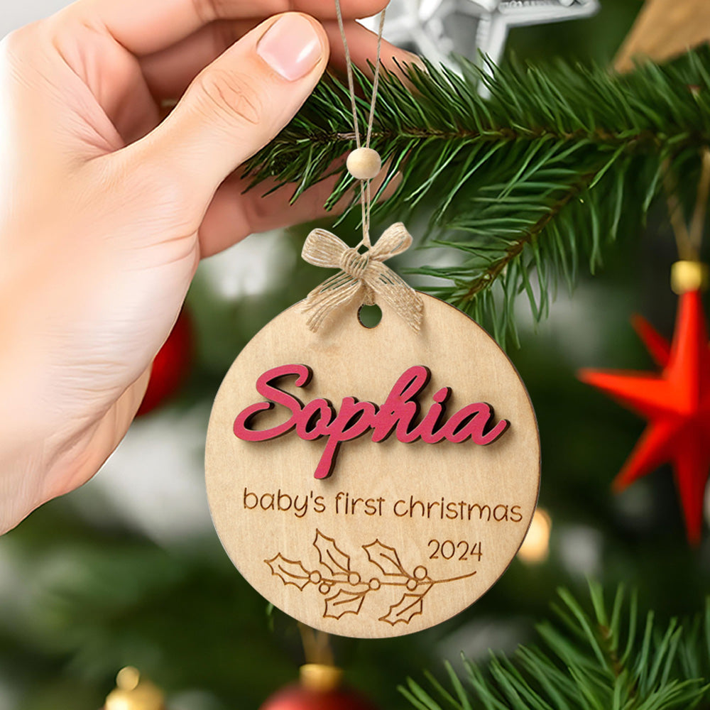 Personalised Baby's First Christmas Ornament with Name t