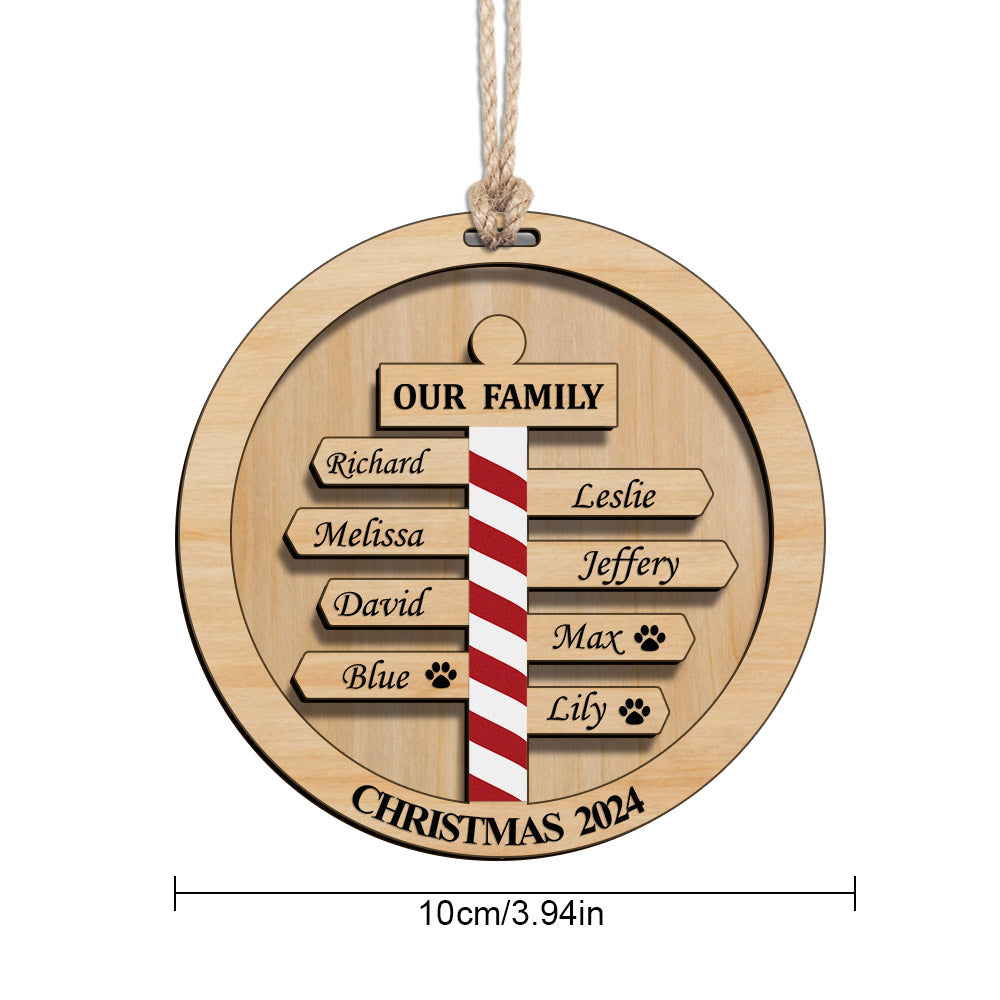 Personalised Christmas Family Names Ornament