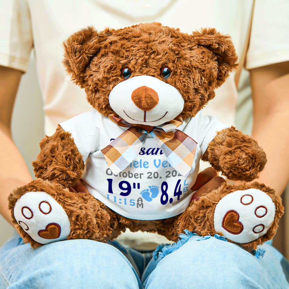 Personalised Bear Plush Birth Stats