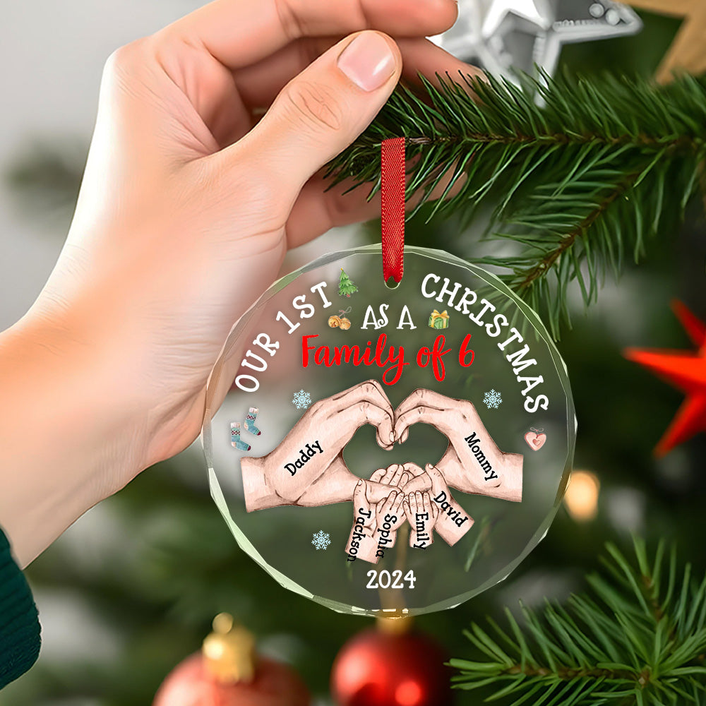 Personalised Baby's First Christmas As A Family Of (up to 4 Children’s names) Ornament