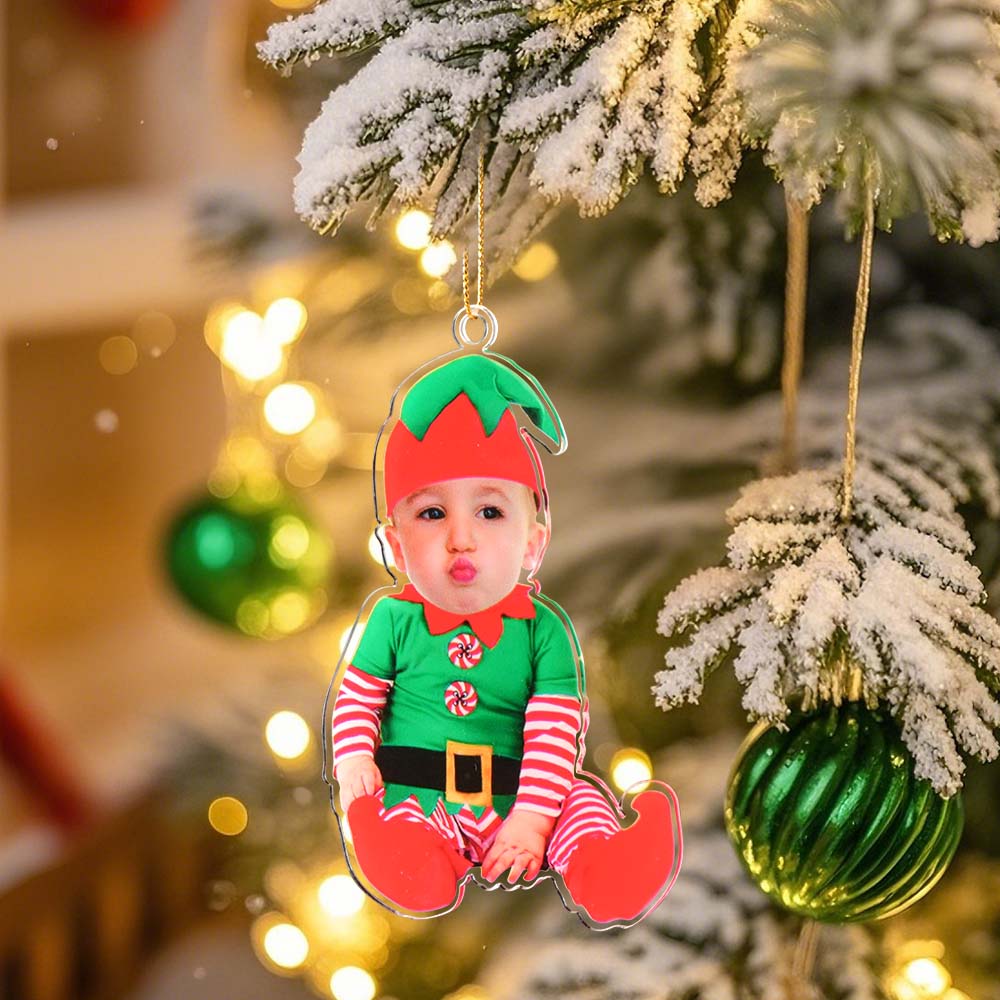 Personalised Baby Elf Tree Ornament