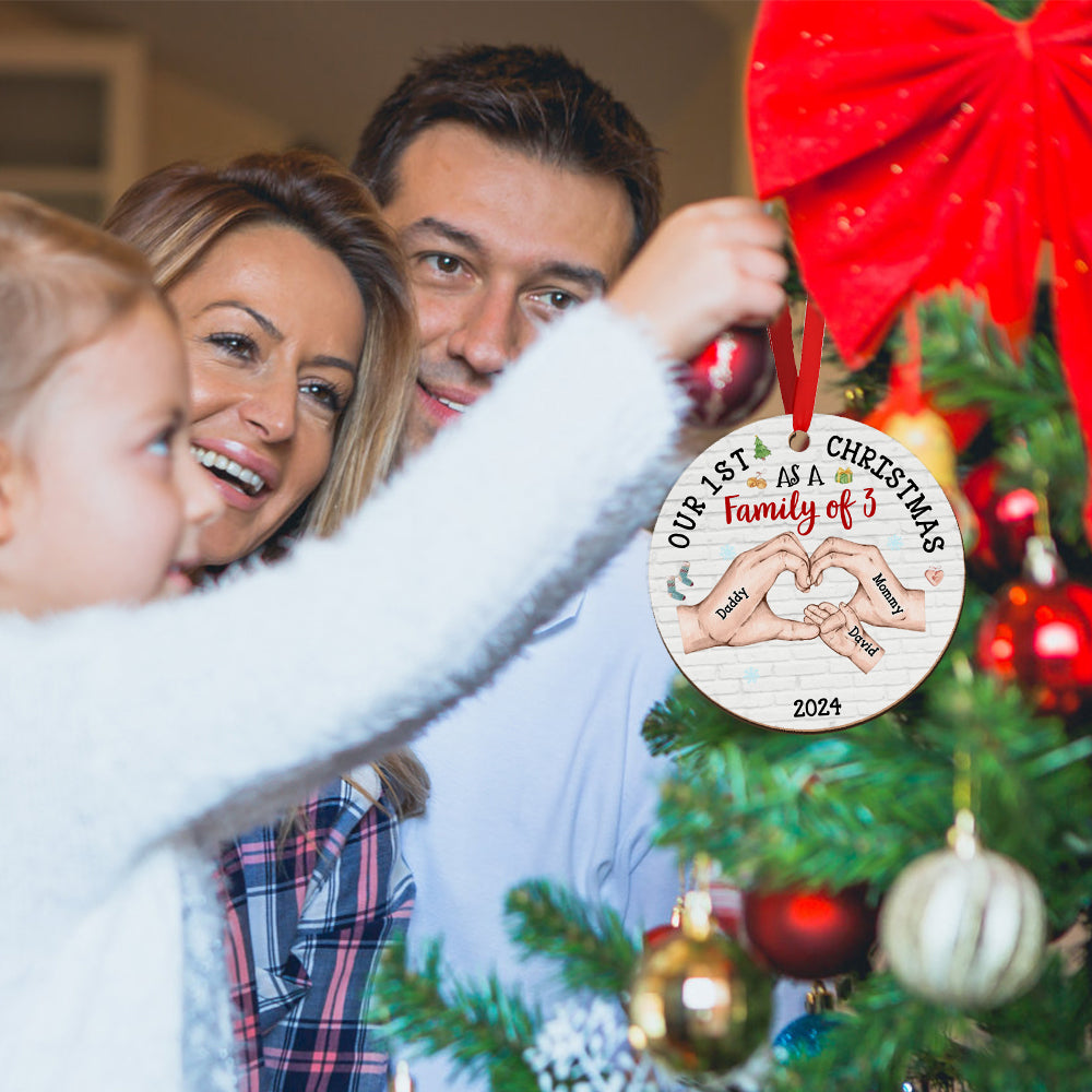 Personalised Baby's First Christmas As A Family Ornament