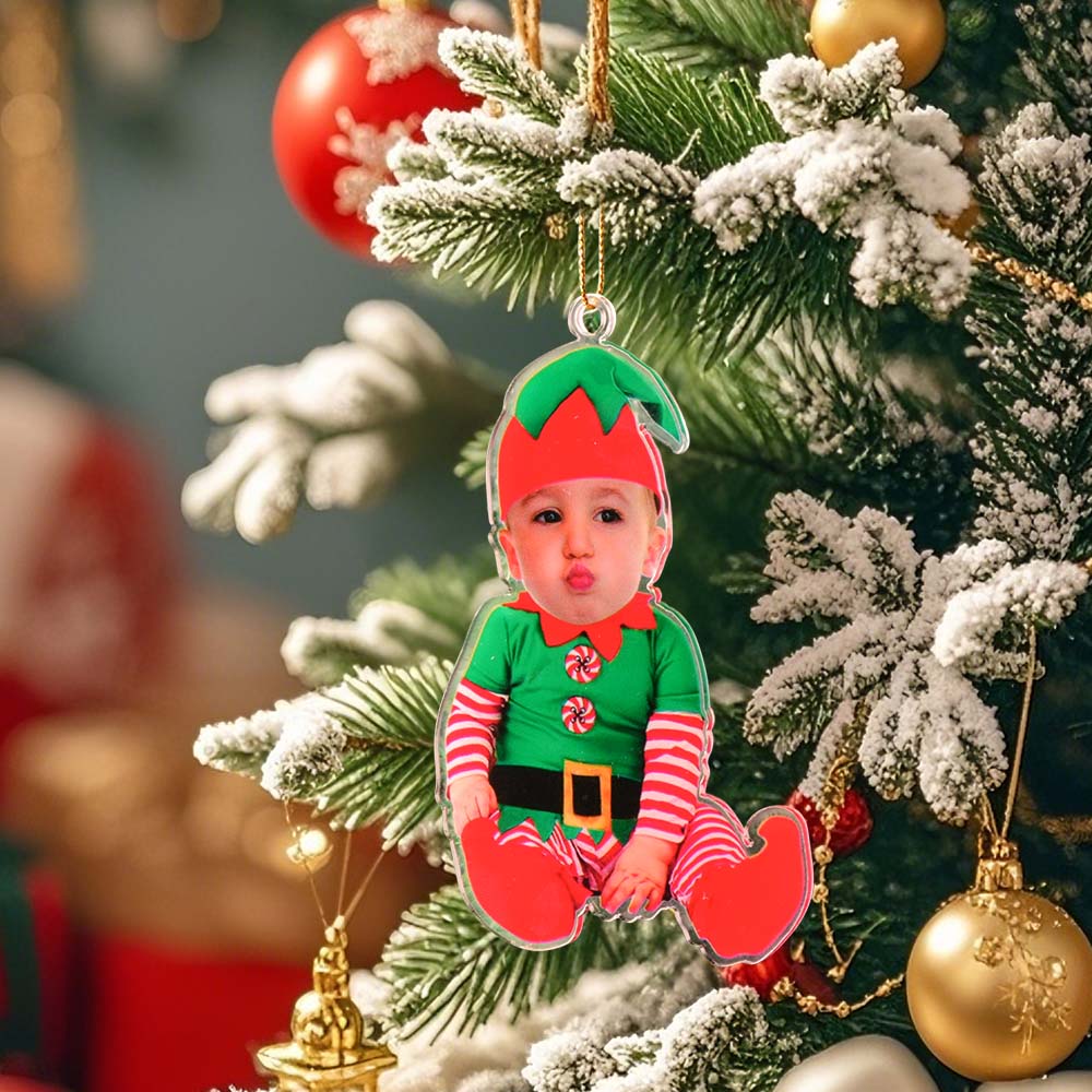 Personalised Baby Elf Tree Ornament