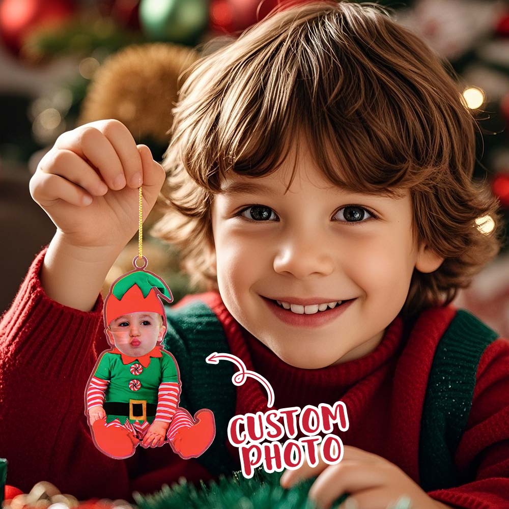 Personalised Baby Elf Tree Ornament