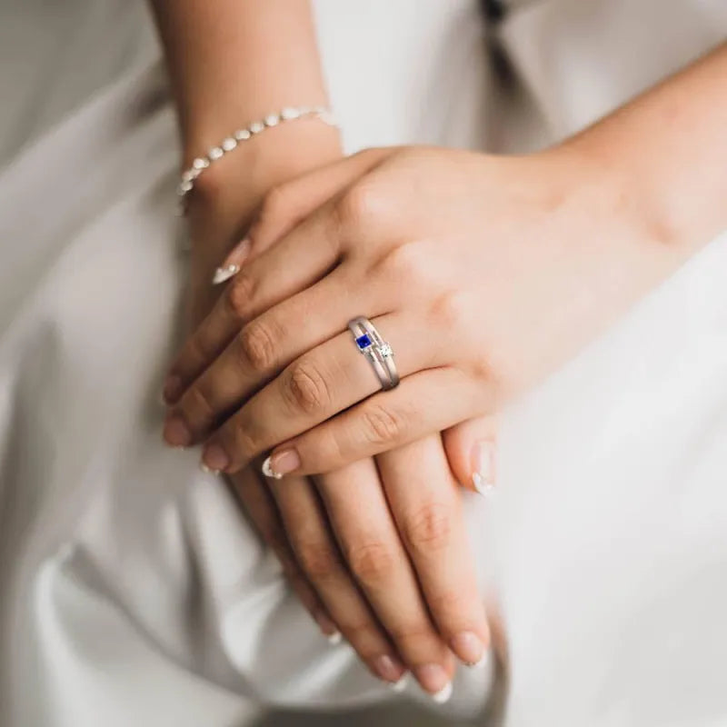 Personalised Two Names Birthstone Promise Ring