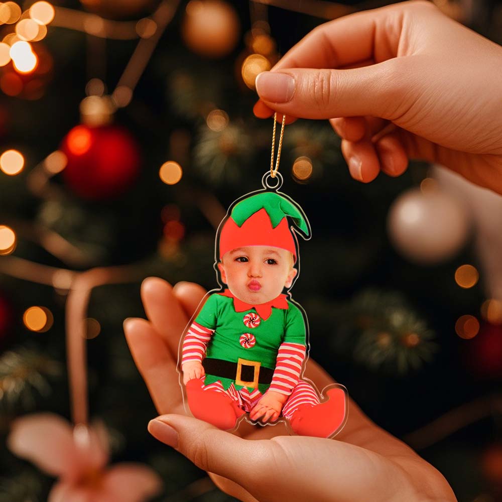 Personalised Baby Elf Tree Ornament