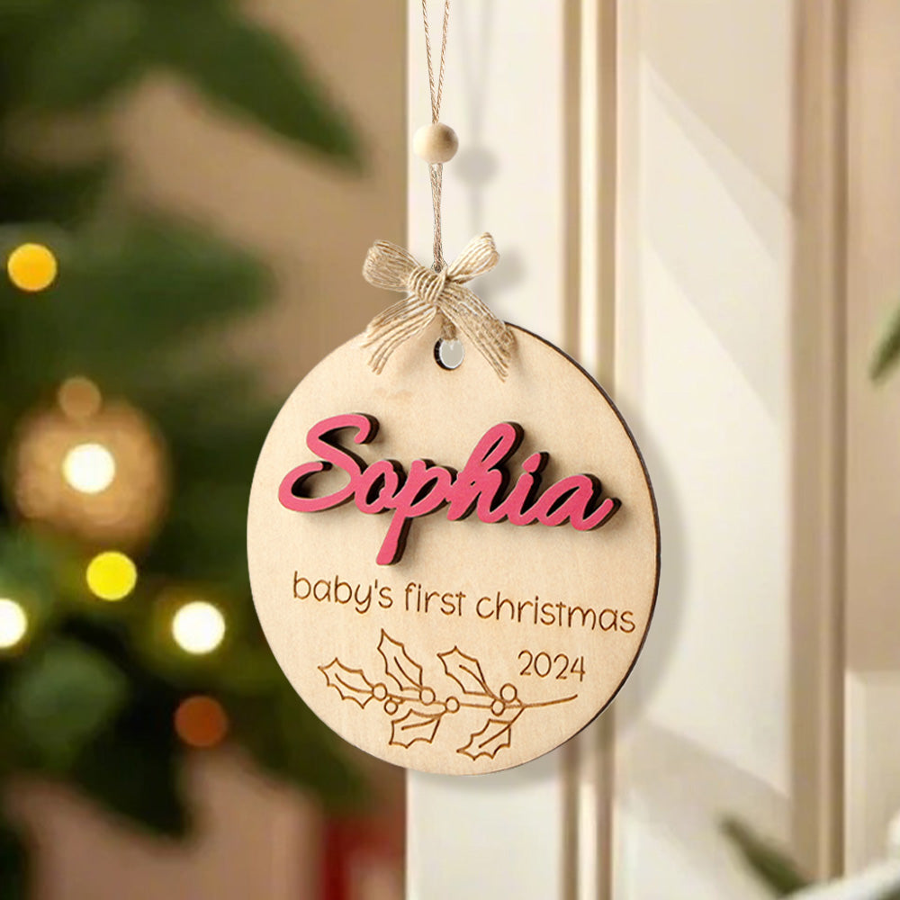 Personalised Baby's First Christmas Ornament with Name t