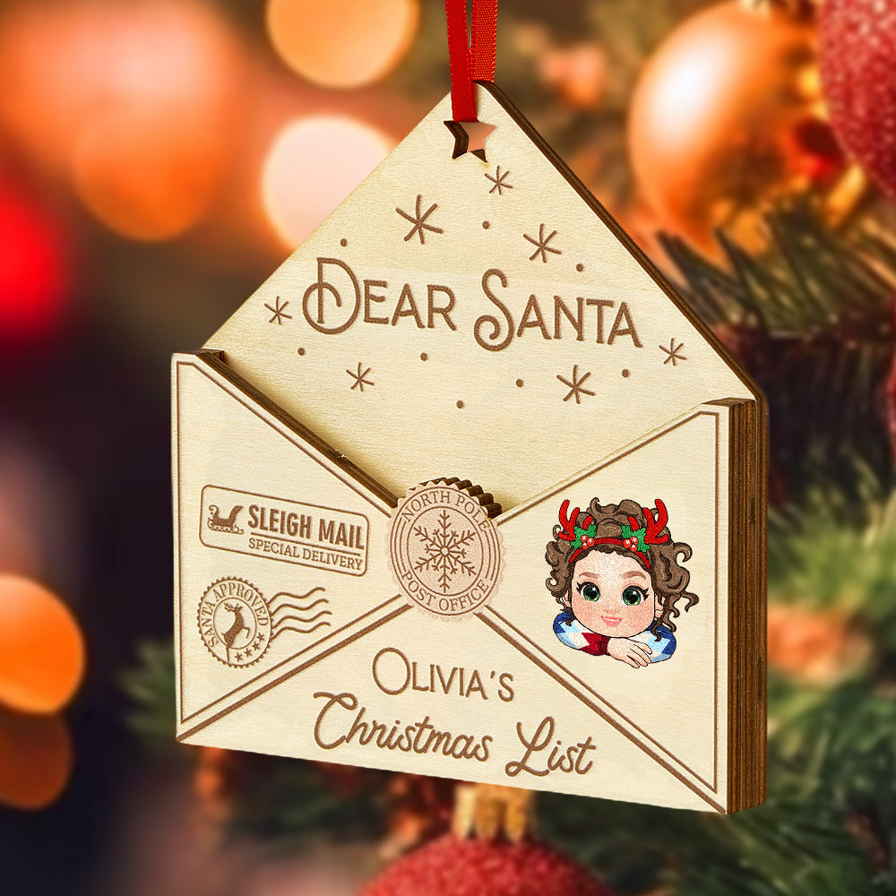 Personalised 3D Letter To Santa Wooden Ornament For Little Ones